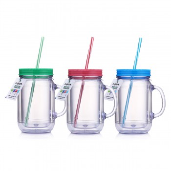 Mason Tumbler 20 oz, 3 Pack (Green, Red, Blue)