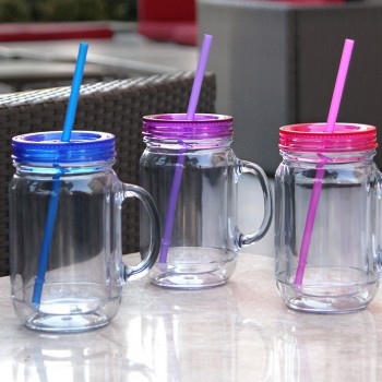 Mason Tumbler 20 oz, 3 Pack (Blue, Pink, Purple)