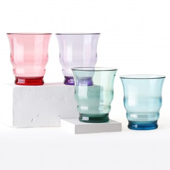 Cupture Riviera Unbreakable Drinking Glasses, BPA-Free Ecozen Material, 12 oz, 4 Pack (Assorted Colors)