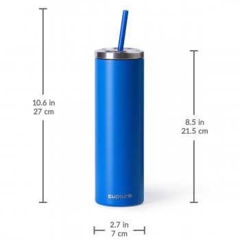Stainless Steel Skinny Cup - 16 oz, Electric Blue