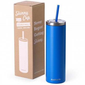 Stainless Steel Skinny Cup - 16 oz, Electric Blue