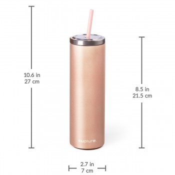 Stainless Steel Skinny Cup - 16 oz, Rose Gold