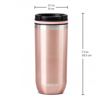 Cupture TWIST-TOP Vacuum-Insulated Stainless Steel Travel Mug, 16 oz, Rose Gold