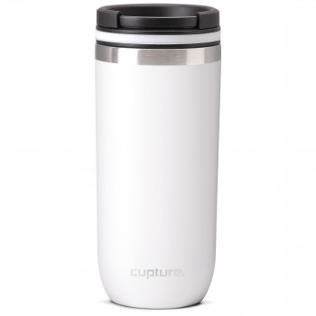 Cupture TWIST-TOP Vacuum-Insulated Stainless Steel Travel Mug, 16 oz, Winter White
