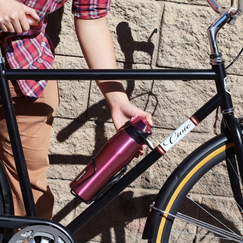 Cupture Action Bottle Flip Top with Handle - 22oz Double Wall Vacuum-Insulated Stainless Steel Water Bottle (Pink)