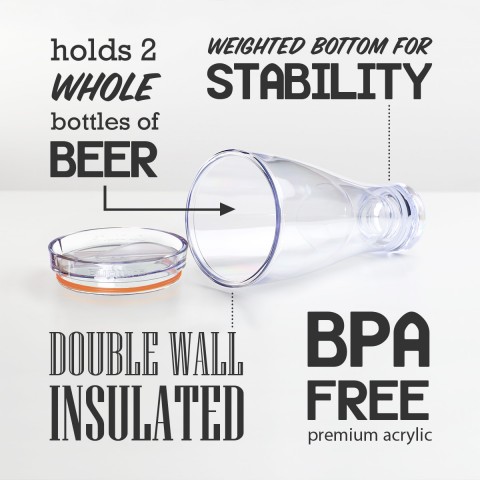 Beer Mug 28oz, Clear 