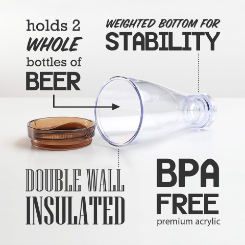 Beer Mug 28 oz, Brown 