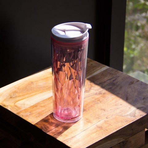 Crystal Tumbler 22 oz - Pink Rose