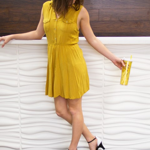 Crystal Tumbler 22 oz - Yellow Topaz