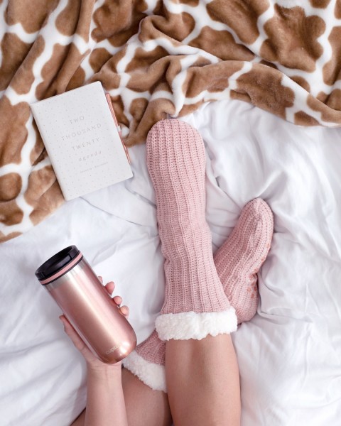 Cupture TWIST-TOP Vacuum-Insulated Stainless Steel Travel Mug, 16 oz, Rose Gold