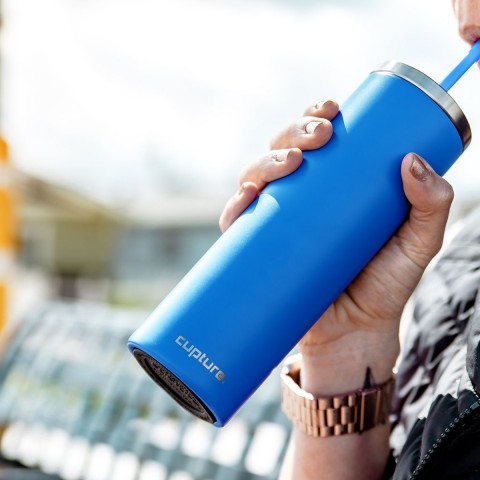 Stainless Steel Skinny Cup - 16 oz, Electric Blue