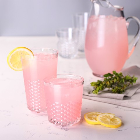 Diamond Plastic Tumblers, 24 oz / 14 oz, 8 Pack (Clear)