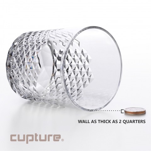 Diamond Plastic Tumblers, 24 oz / 14 oz, 8 Pack (Clear)