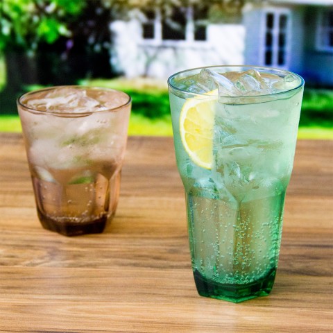 Everyday Cup - Plastic Tumblers, 22 oz / 14 oz, 8 Pack (Assorted Colors)