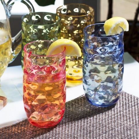 Impression Plastic Tumblers, 20 oz, 4 Pack (Assorted Colors)