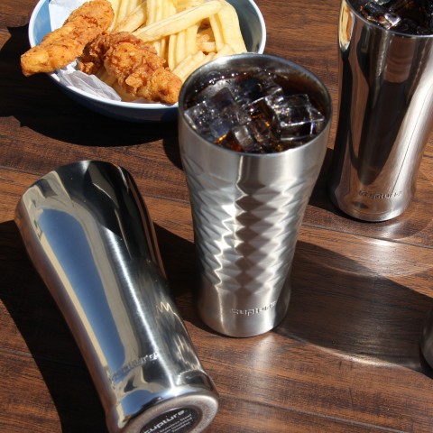 Stainless Steel Pint Cup 16 oz, Quilted