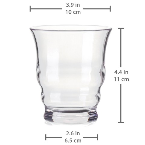 Cupture Riviera Unbreakable Drinking Glasses, BPA-Free Ecozen Material, 12 oz, 4 Pack (Clear)
