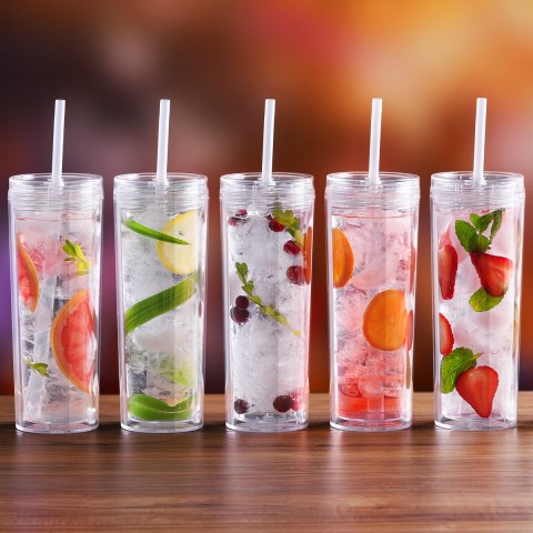 Acrylic Skinny 8 pack - Clear