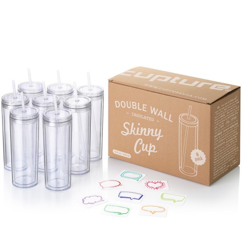 Acrylic Skinny 8 pack - Clear