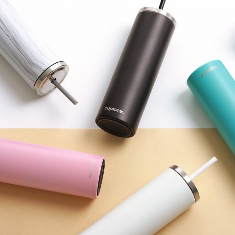 Stainless Steel Skinny Cup - 16 oz, Jet Black