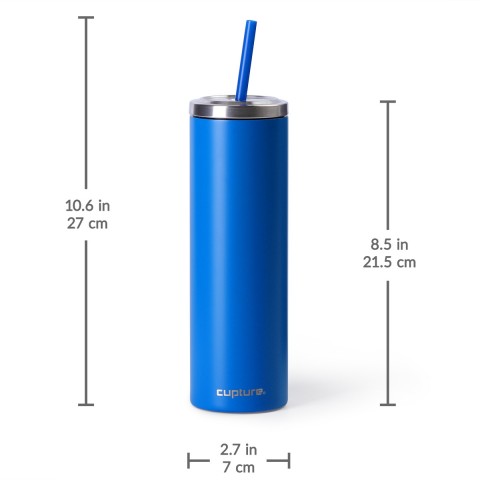 Stainless Steel Skinny Cup - 16 oz, Electric Blue