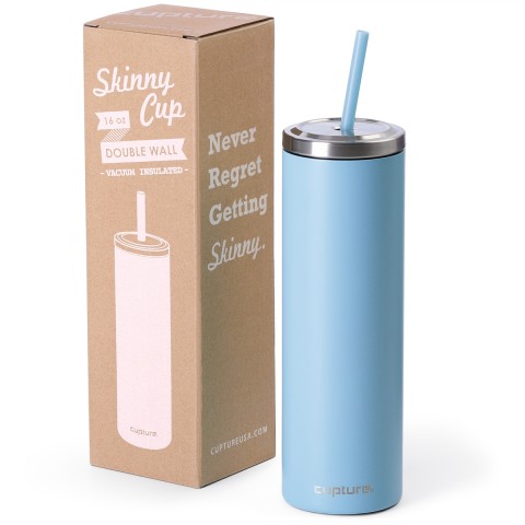 Stainless Steel Skinny Cup - 16 oz, Powder Blue
