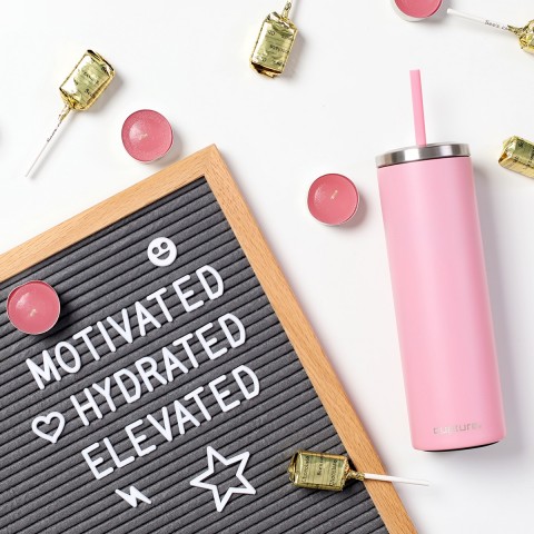 Stainless Steel Skinny Cup - 16 oz, Rose Gold