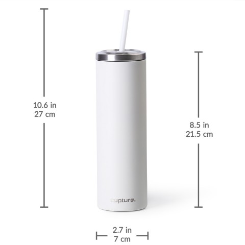 Stainless Steel Skinny Cup - 16 oz, Winter White
