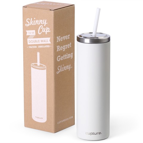 Stainless Steel Skinny Cup - 16 oz, Winter White