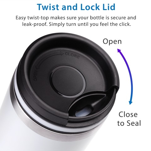 Cupture TWIST-TOP Vacuum-Insulated Stainless Steel Travel Mug, 16 oz, Gunmetal Gray