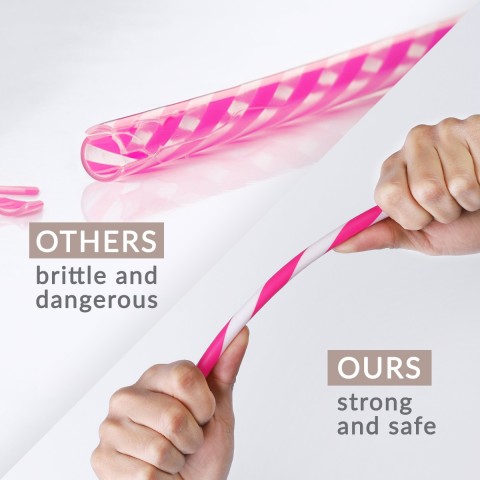 Striped Color Straws 12 Pack