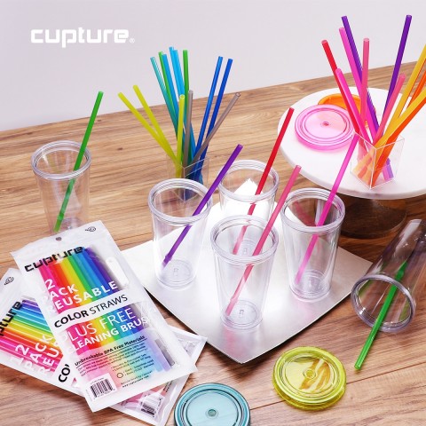Solid Color Straws 12 Pack