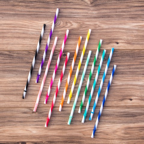Striped Color Straws 12 Pack