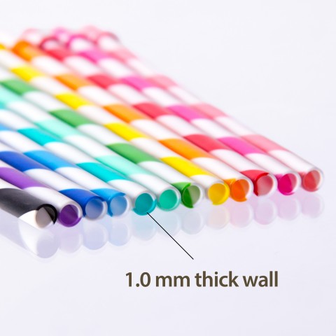 Striped Color Straws 12 Pack