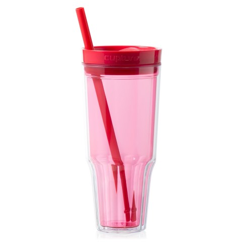 Cupture 32 Ounce Plastic Travel Tumbler in Red with Convertible Lid and  Jumbo Straw