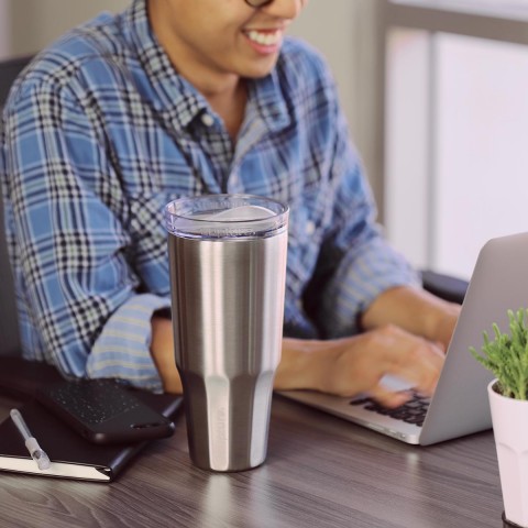 Travel Tumbler Stainless Steel - 32 oz (Silver)