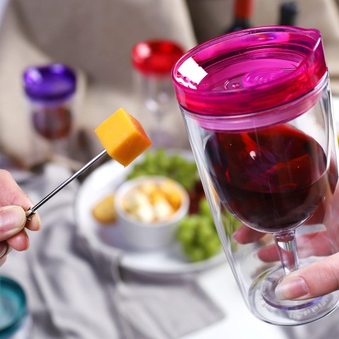 Wine Tumbler 10 oz, 8 Pack (Multicolor)