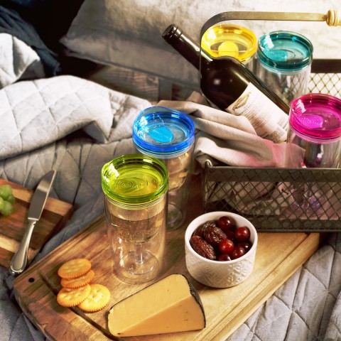 Wine Tumbler 10 oz, 8 Pack (Multicolor)