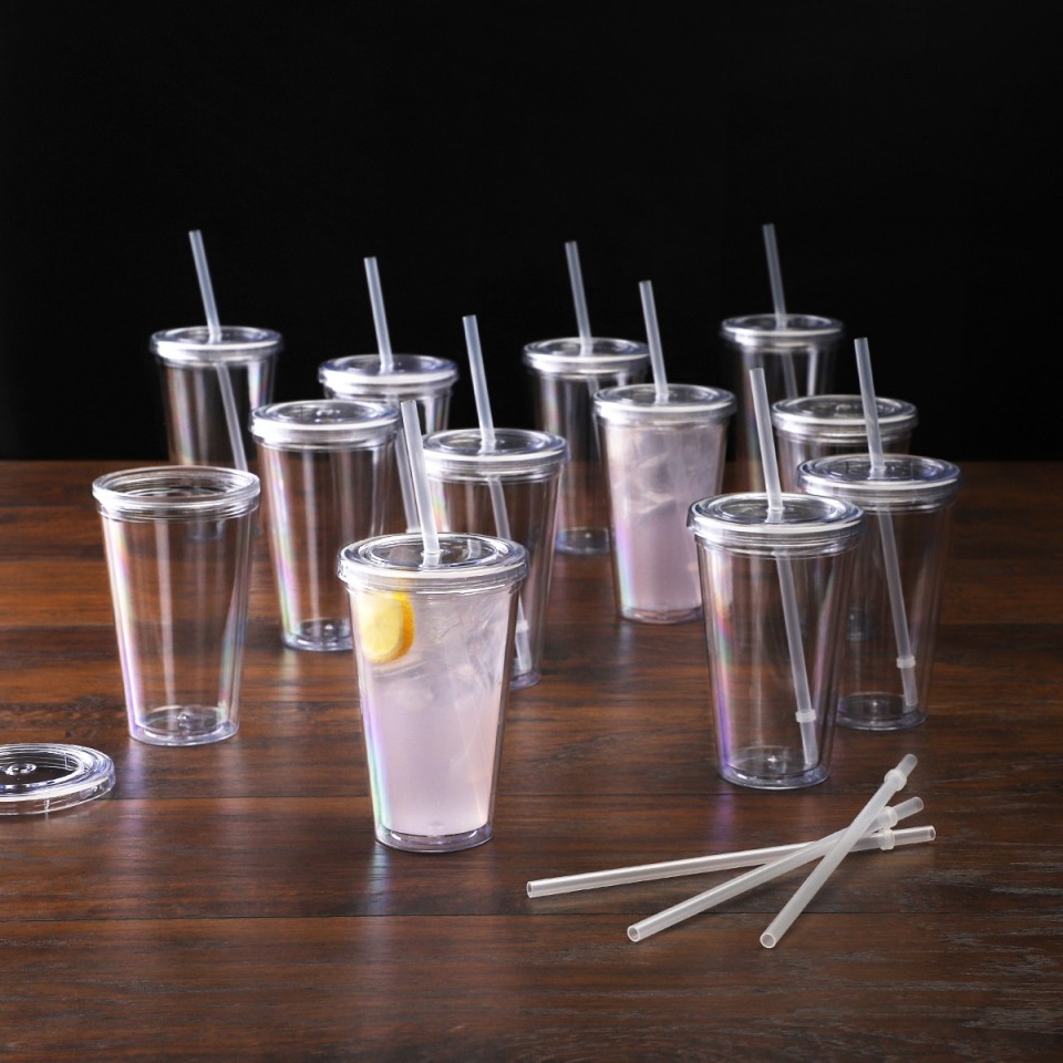 Cupture 12 Count Party Pack of Classic 16oz Clear Tumblers with