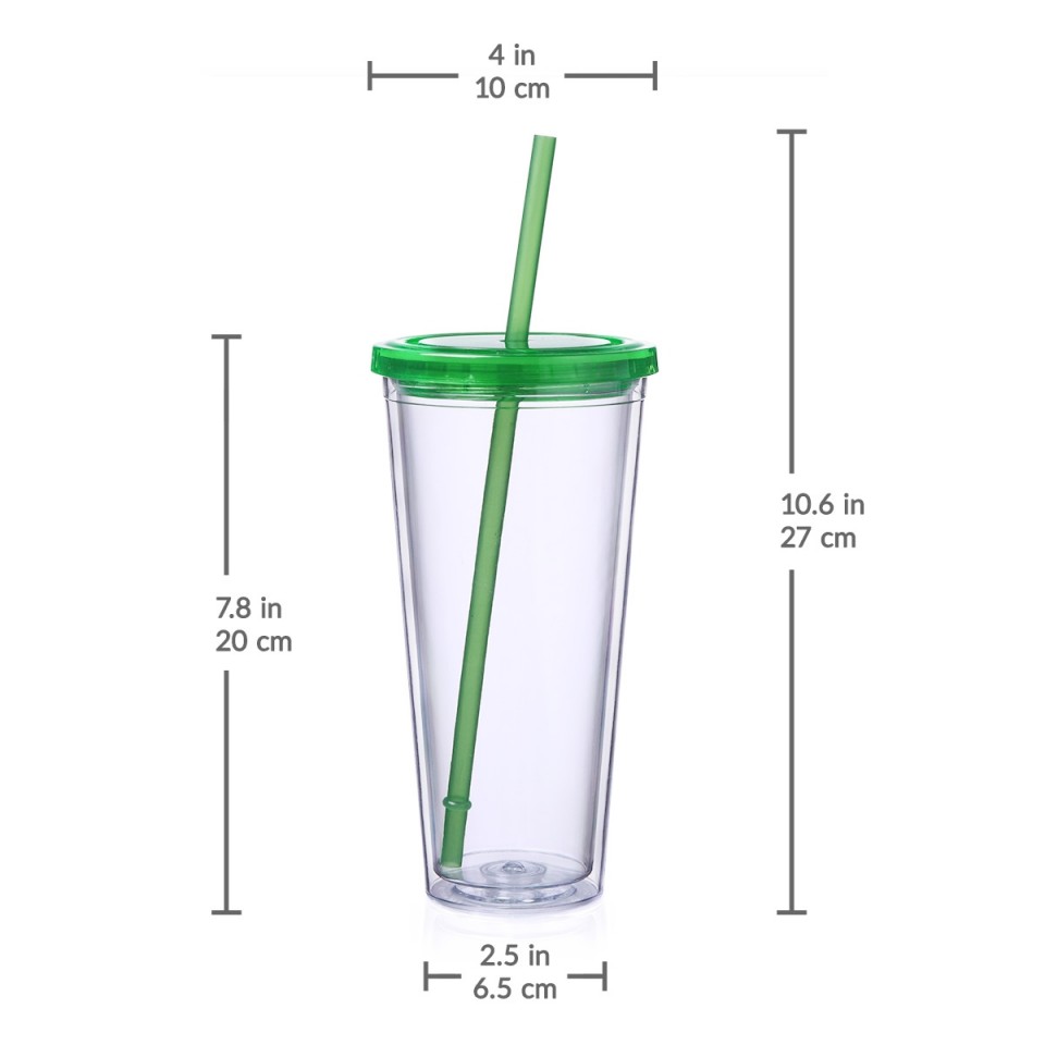 Cupture Classic 24oz Candy Tumbler in Green with Matching Straw