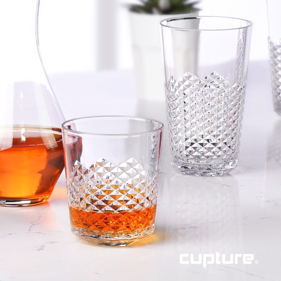 Cupture Diamond Acrylic Tumblers 24oz and 14oz 8 Pack Clear