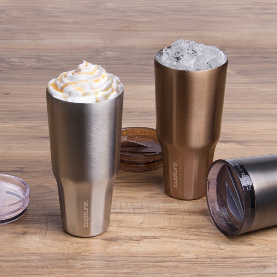 Cupture Travel 32 Ounce Tumbler Stainless Steel in Silver